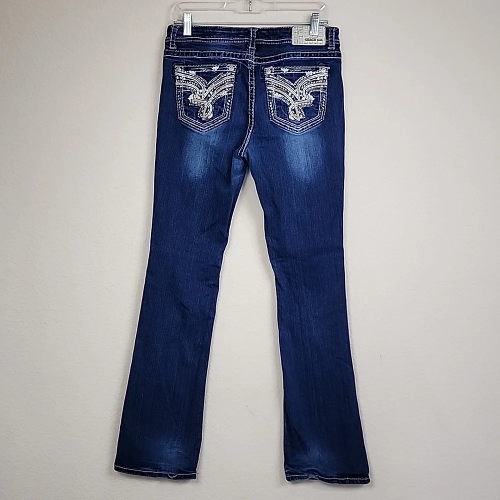 Grace in LA Embroidered Jeans - Picture 4 of 7